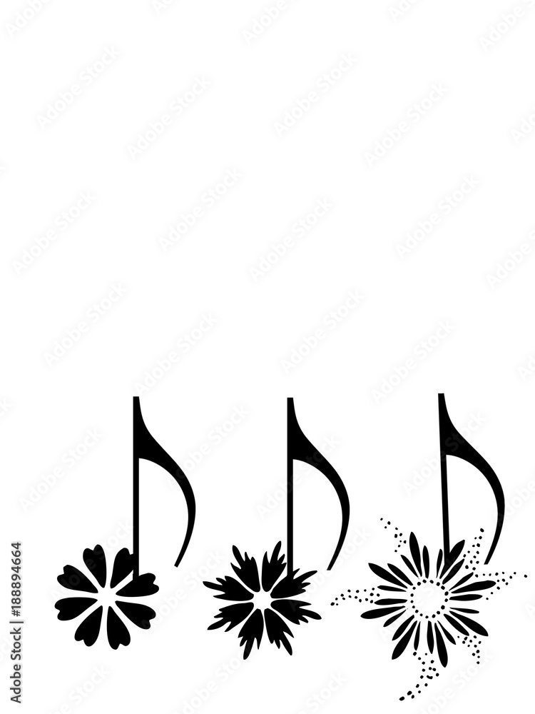 音楽 譜面 花模様 ト音記号 ミュージック 演奏 五線譜 Stock Illustration Adobe Stock