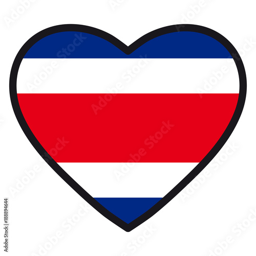 Flag of Costa Rica in the shape of Heart with contrasting contour, symbol of love for his country, patriotism, icon for Independence Day. Free Download Flag of Costa Rica in the shape of Heart with contrasting contour, symbol of love for his country, patriotism, icon for Independence Day. - GFXLoad