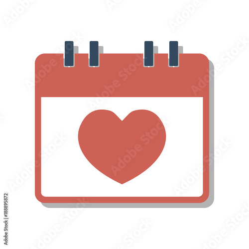 Free Download red heart in calendar, flat style vector illustration - GFXLoad