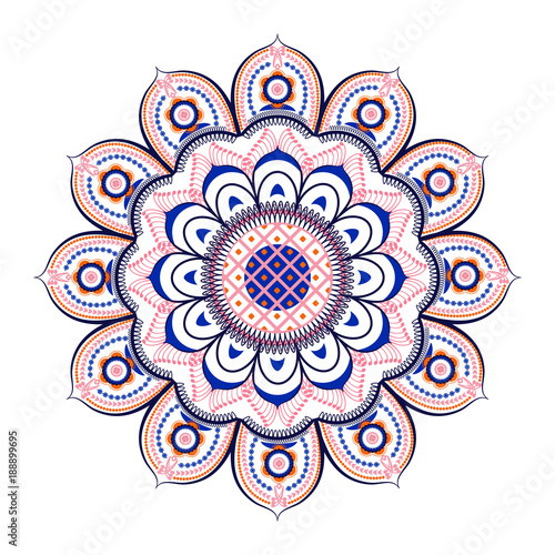Vector mandalas style decoration, hand drawn round decorative ornament.Fashion motif can be used to print on the phone, tattoo, for paper, textile, clothes.