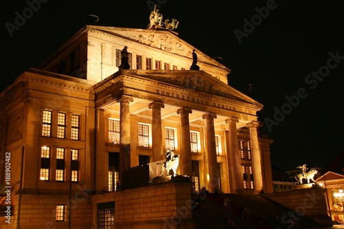 Concert house in Gendarmenmarkt square at night