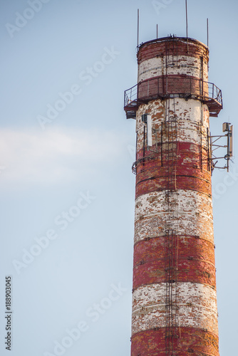the old chimney of the plant metallurgy photo