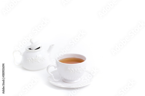 White elegant cup of tea