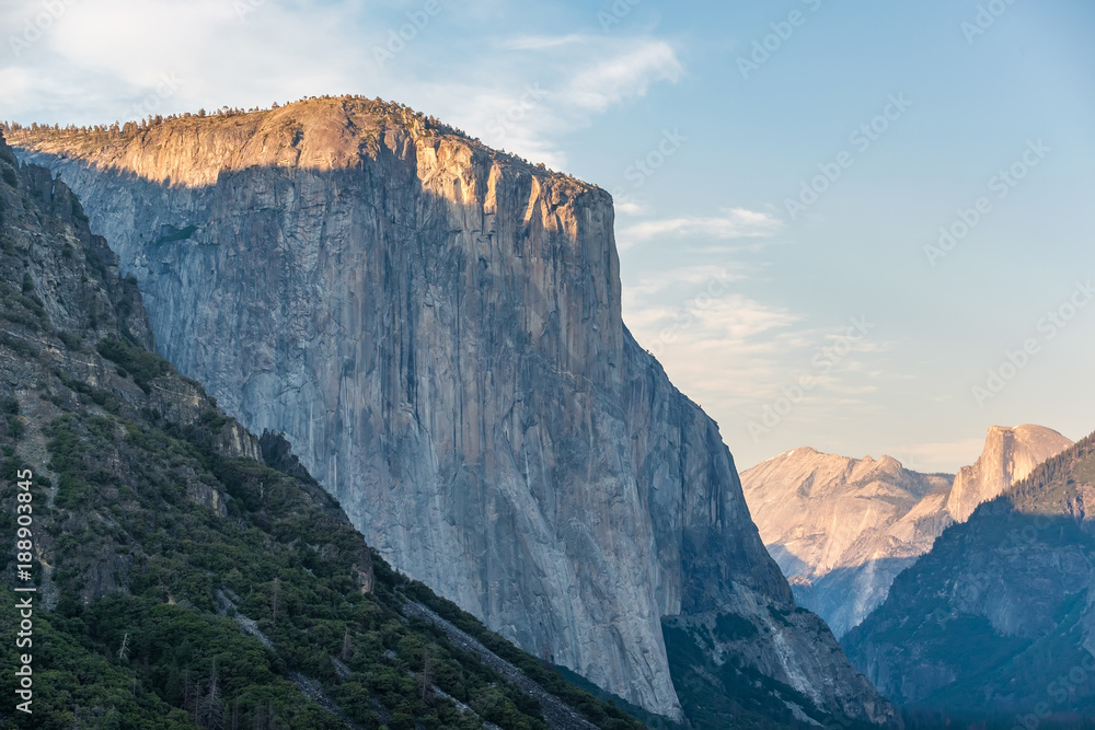 El Capitan rock formation close-up in Yosemite