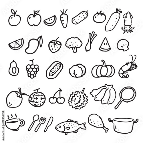 hand draw food  vector