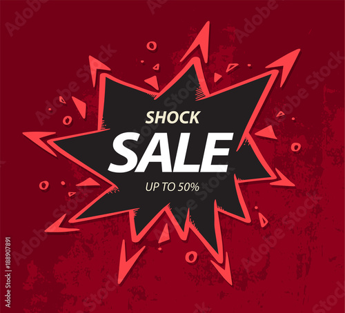 Shock sale banner on crack wall