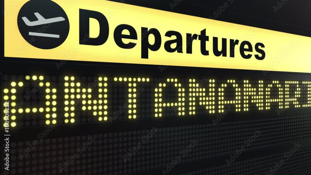 Flight to Antananarivo on international airport departures board. Travelling to Madagascar conceptual intro animation Flight to Antananarivo on international airport departures board. Travelling to Madagascar conceptual intro animation