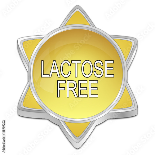 Lactose free Button - 3D illustration
