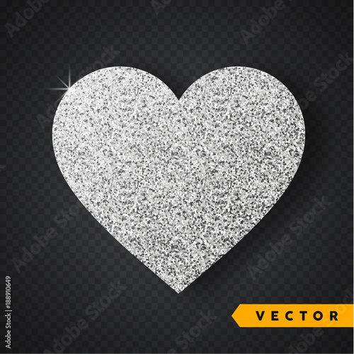 Obraz na płótnie Vector Silver sparkles heart. Valentines Day Vector Sparkles and Glitters. Holiday Design. w salonie