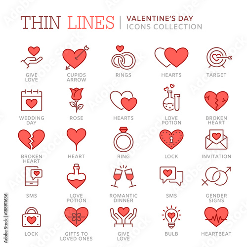 St. Valentine's day icons