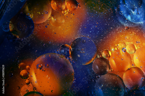 oil with bubbles on a colorful background