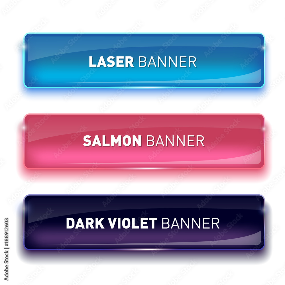 Vector illustration of Set of realistic glass banners for your design. Vector illustration of Set of realistic glass banners for your design.