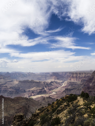 Overlooking the Grand Canyon National Park and Colorado River from the South Rim