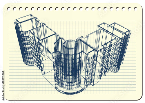 Graphic illustration with decorative architecture 22_2