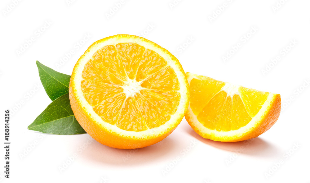 Orange fruit slice isolated on white background. Orange freshly on a white background. Orange fruit slice isolated on white background. Orange freshly on a white background.