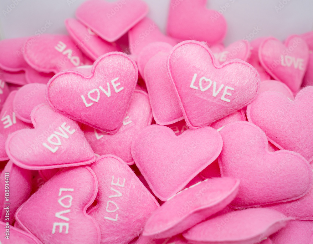 Obraz premium pastel pink heart sweet love with white.background