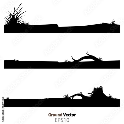 silhouette ground isolated vector