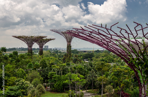 garden by the bay, Singapore, view of the garden from the OCBC skyway. Singapore. future. asia. © marinzolich