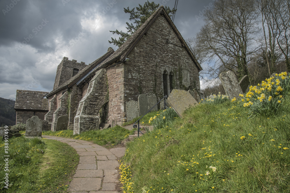 Cwmyoy Church, Wales UK