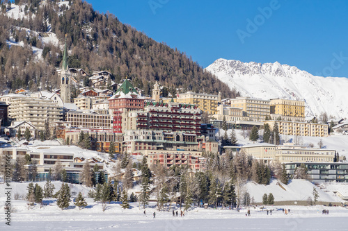 Sankt Moritz panorama during winter