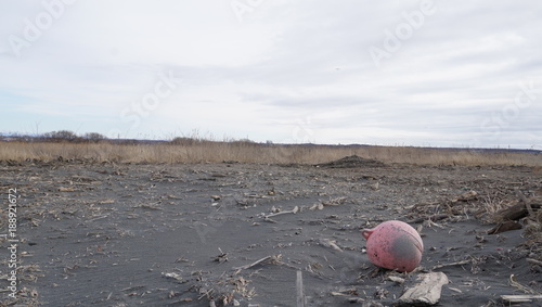 曇りの砂浜