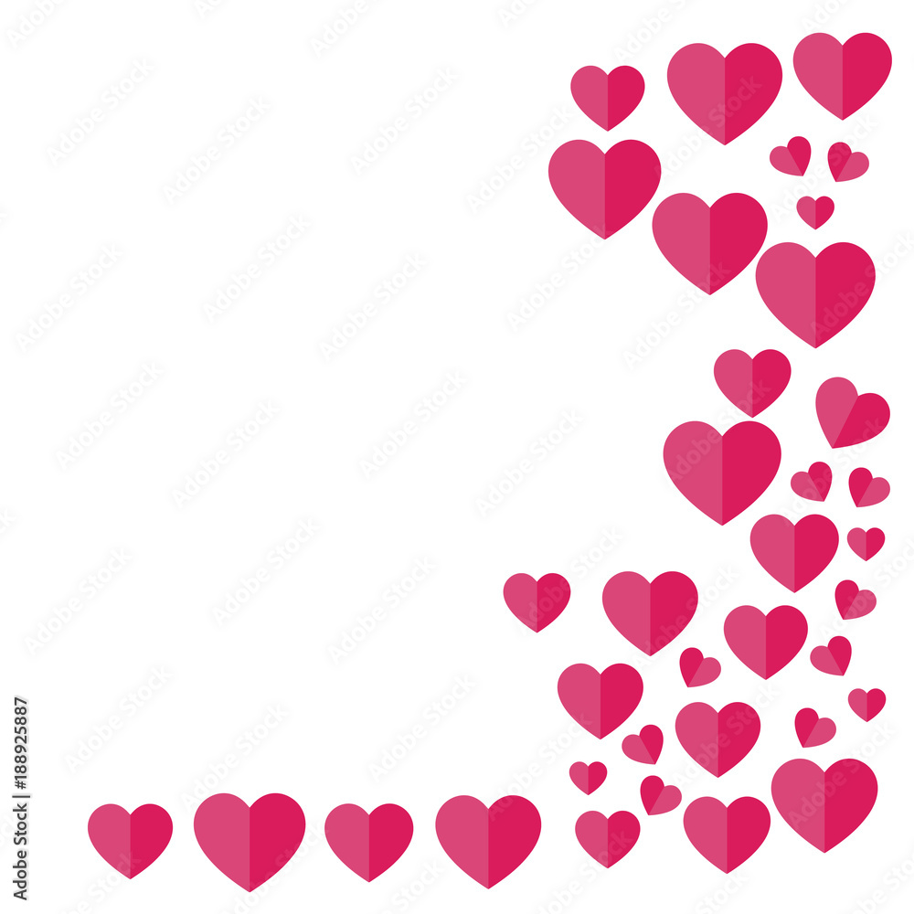 Right-aligned hearts. Valentine's Day. Vector illustration. Free Royalty Images.