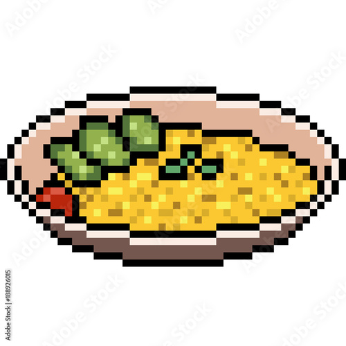 vector pixel art food curry rice