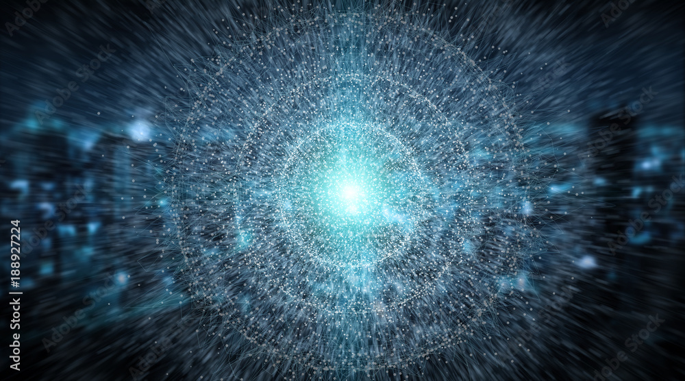 Digital network connection sphere interface 3D rendering Digital network connection sphere interface 3D rendering
