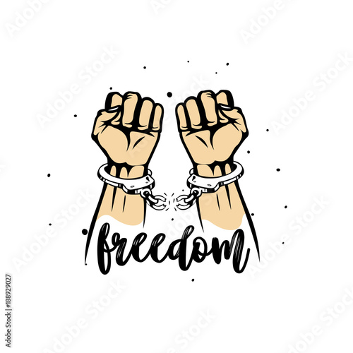 illustration of human hands handcuffed