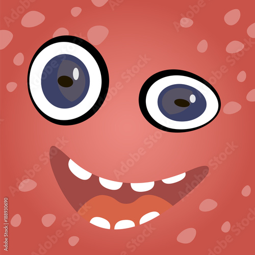 Cartoon face of a monster. Vector illustration.