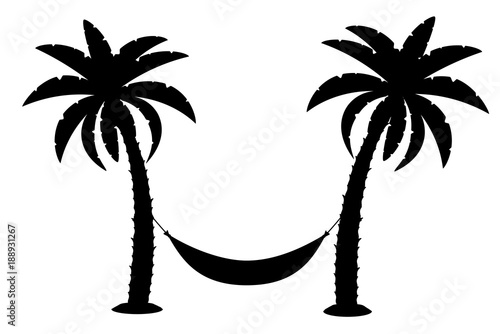 palm tree black outline silhouette stock vector illustration