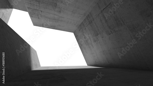 Empty 3 d concrete interior