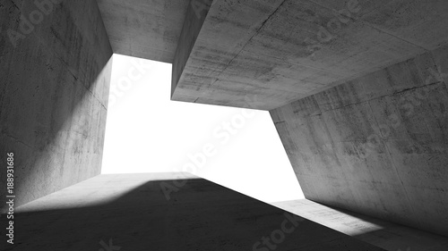 Empty 3 d abstract concrete interior