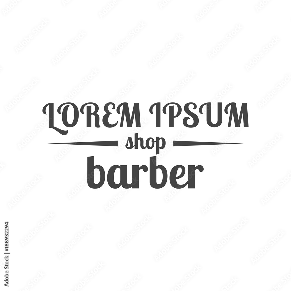 Grey emblem for barber shop, vector illustration.