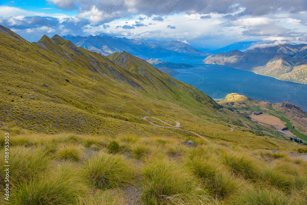 Fototapeta premium Lake Wanaka, view from Roys Peak