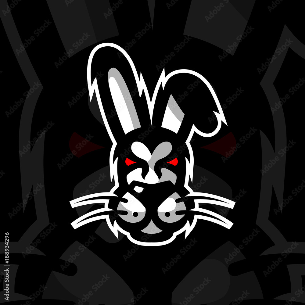 Rabbit mascot logo design for sports team. Vector illustration Stock