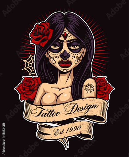 Tattoo girl (color version)
