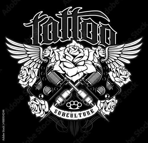 Tattoo shirt design (monochrome version)