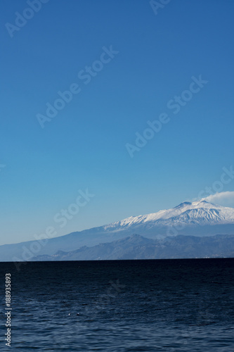 Landscape of ETNA MOUNT WITH SNOW