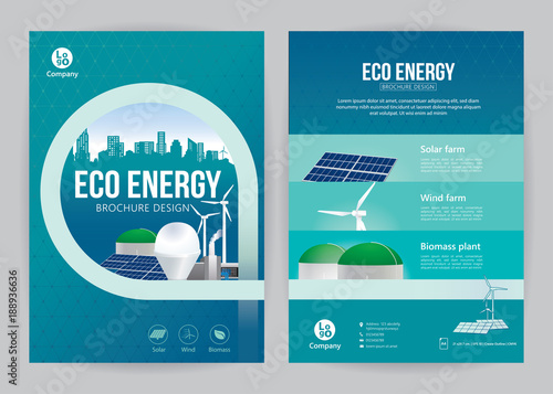 Eco energy brochure design. Vector illustration
