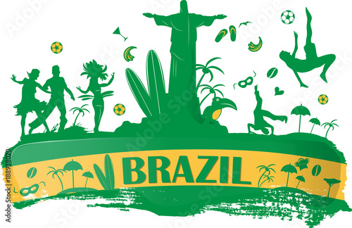 brazil banner with icon
