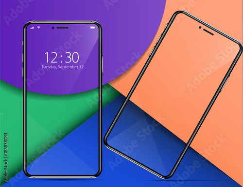 Wallpapers are presented with a smartphone, with a transparent screen