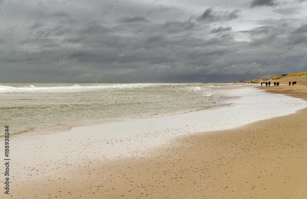 stormy coastal beach scenery