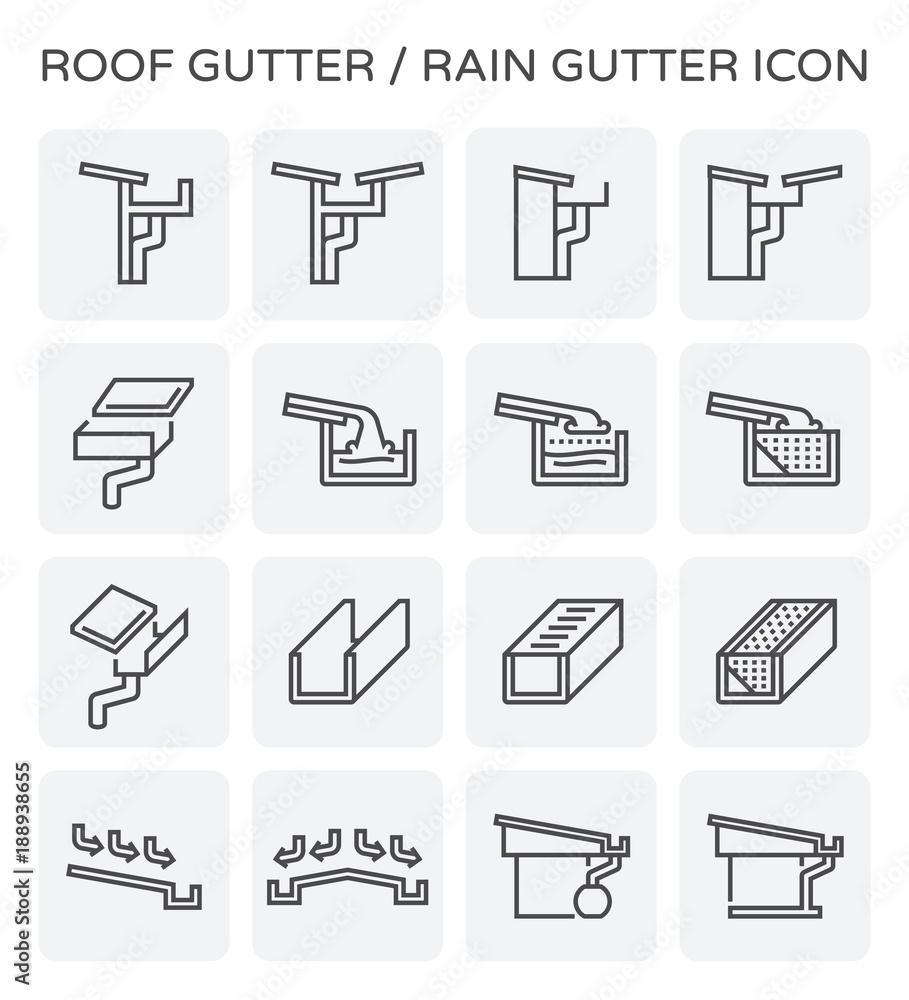 roof gutter icon roof gutter icon