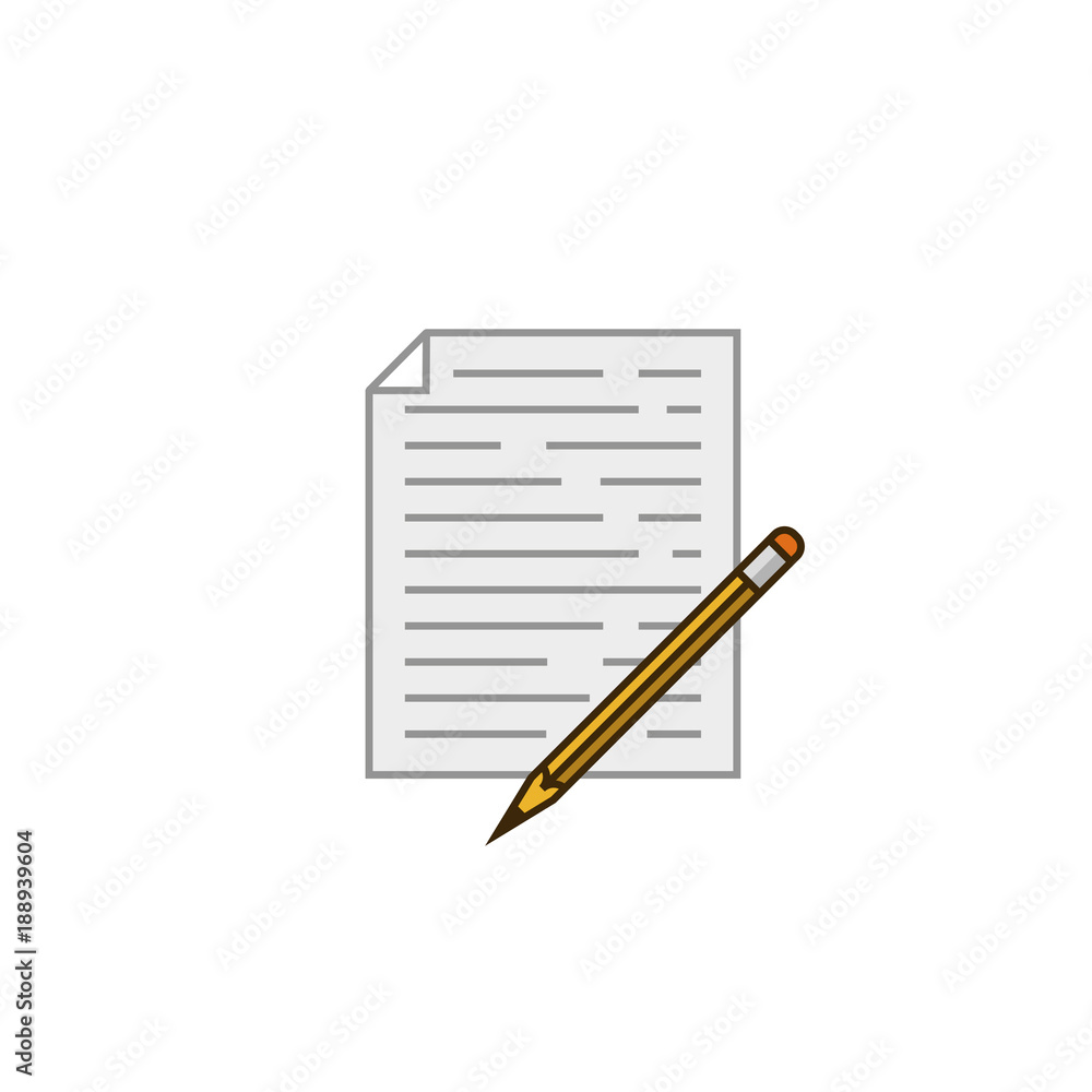 paper and pencil flat vector icon paper and pencil flat vector icon