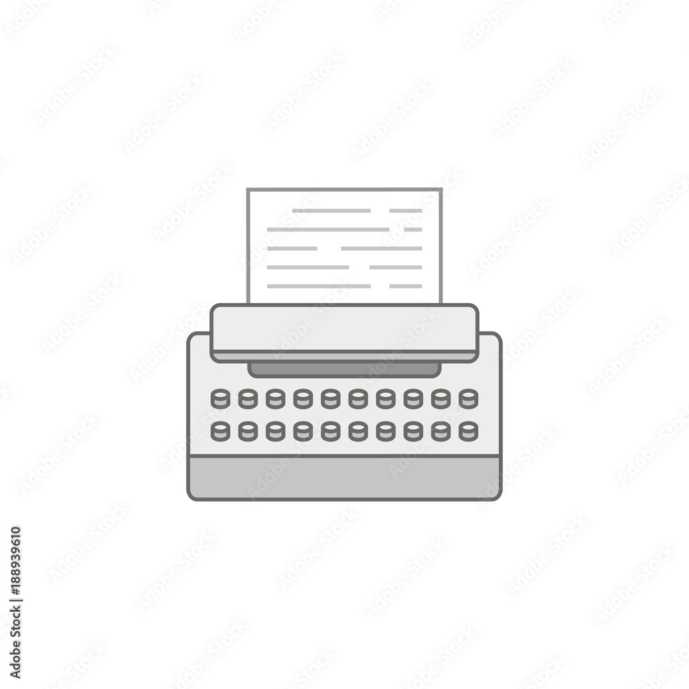 writing machine flat vector icon writing machine flat vector icon