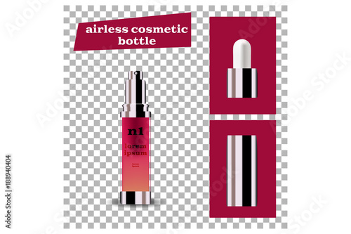 Airless cosmetic bottle. Vector Illustration.