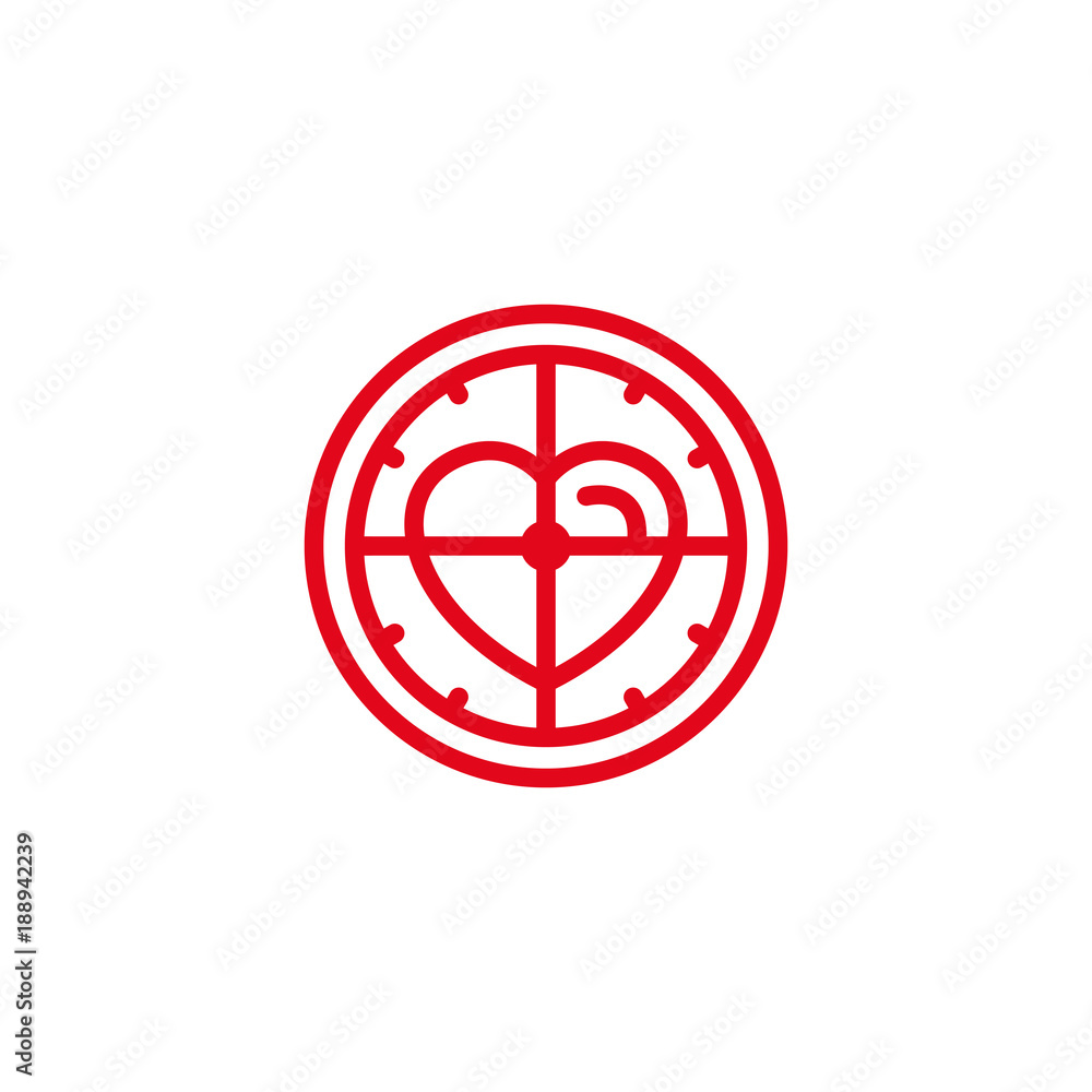 Love with shoot target Icon. Simple Heart Illustration Line Style Logo Template Design. Love with shoot target Icon. Simple Heart Illustration Line Style Logo Template Design.