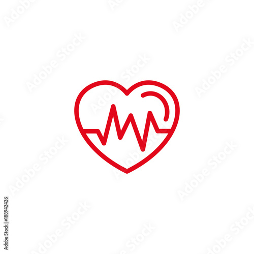 Love Icon. Simple Heart Illustration Line Style Logo Template Design. 