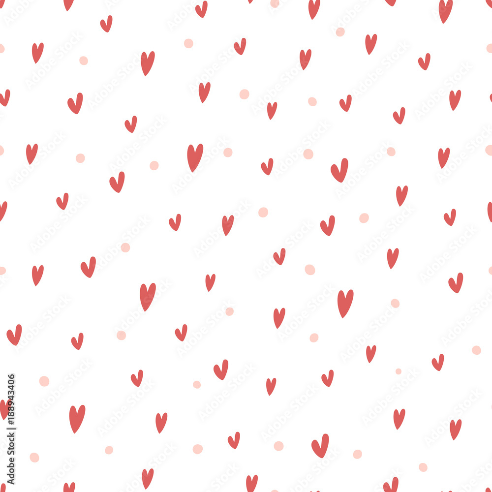 Hand drawn irregular hearts seamless vector pattern. Hand drawn irregular hearts seamless vector pattern.